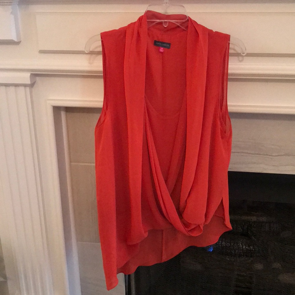 Vince Camuto sleeveless blouse/ asymmetrical tunic